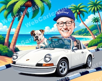 Farewell gift for coworker - Custom Caricature from photo
