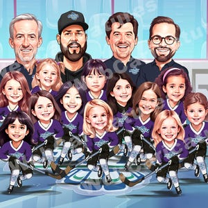 Hockey coach gift -  Caricature from Photo