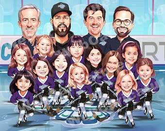 Hockey coach gift -  Caricature from Photo