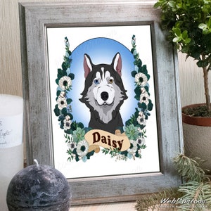 Custom Pet Portrait - Cartoon Pet Portrait, Cartoon Dog Portrait, Cartoon Dog Portrait from Photo