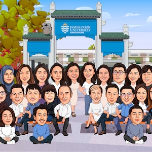 Work Team Gifts - Custom group cartoon portrait, Gift for coworkers, office team gifts, employees team gifts