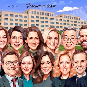 Group Caricature Portrait from your Photos
