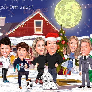 Retrato familiar personalizado, tarjetas de Navidad personalizadas, oficina de tarjetas navideñas, regalos familiares de Navidad