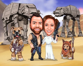CUSTOM Star Wars Family Portrait - Personalised Star Wars Gifts