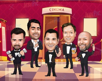 Personalized Groomsmen Caricature - Groomsmen gift for Wedding Parties