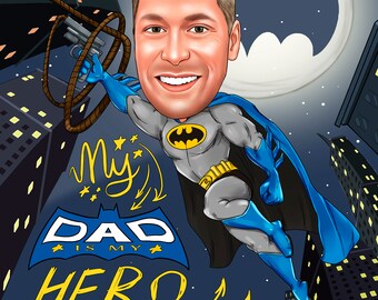 First Father's Day gift - Custom Cartoon Portrait from Photo