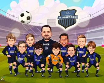 Soccer coach gift - Custom Caricature from Photo