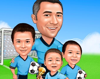 Soccer Coach Gift - Custom Caricature from Photo