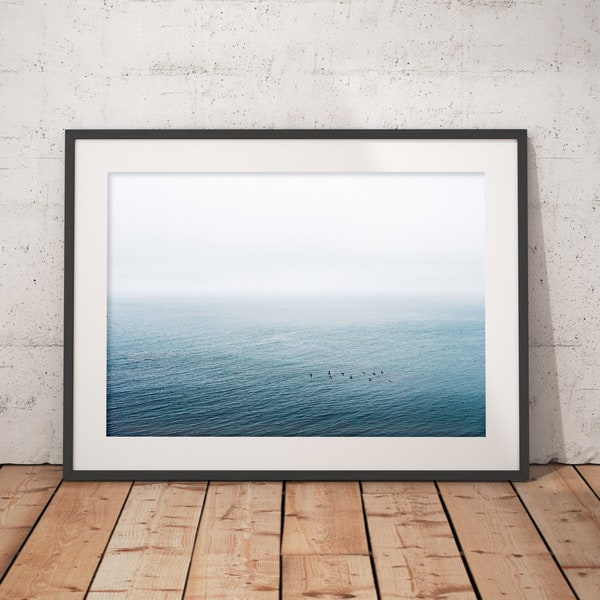 Birds Flying Over the Ocean |  Palos Verdes Photo Print | Flying V | Pelicans |  Ocean Photography | Beach Theme Wall Art