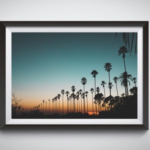 Sunset and Palm Trees, Los Angeles, California, Nature Landscape Photography, Art Prints, Wall Decor image 3