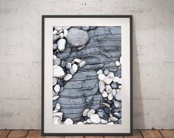 Beach Stones Art Print Coastal Wall Decor