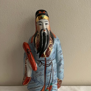 Vintage Collectible Chinese Deity Statue of Good Fortune Immortal Figurine