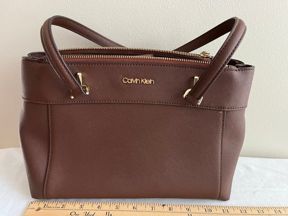 Vintage Calvin Klein Brown Leather Handbag - image 1