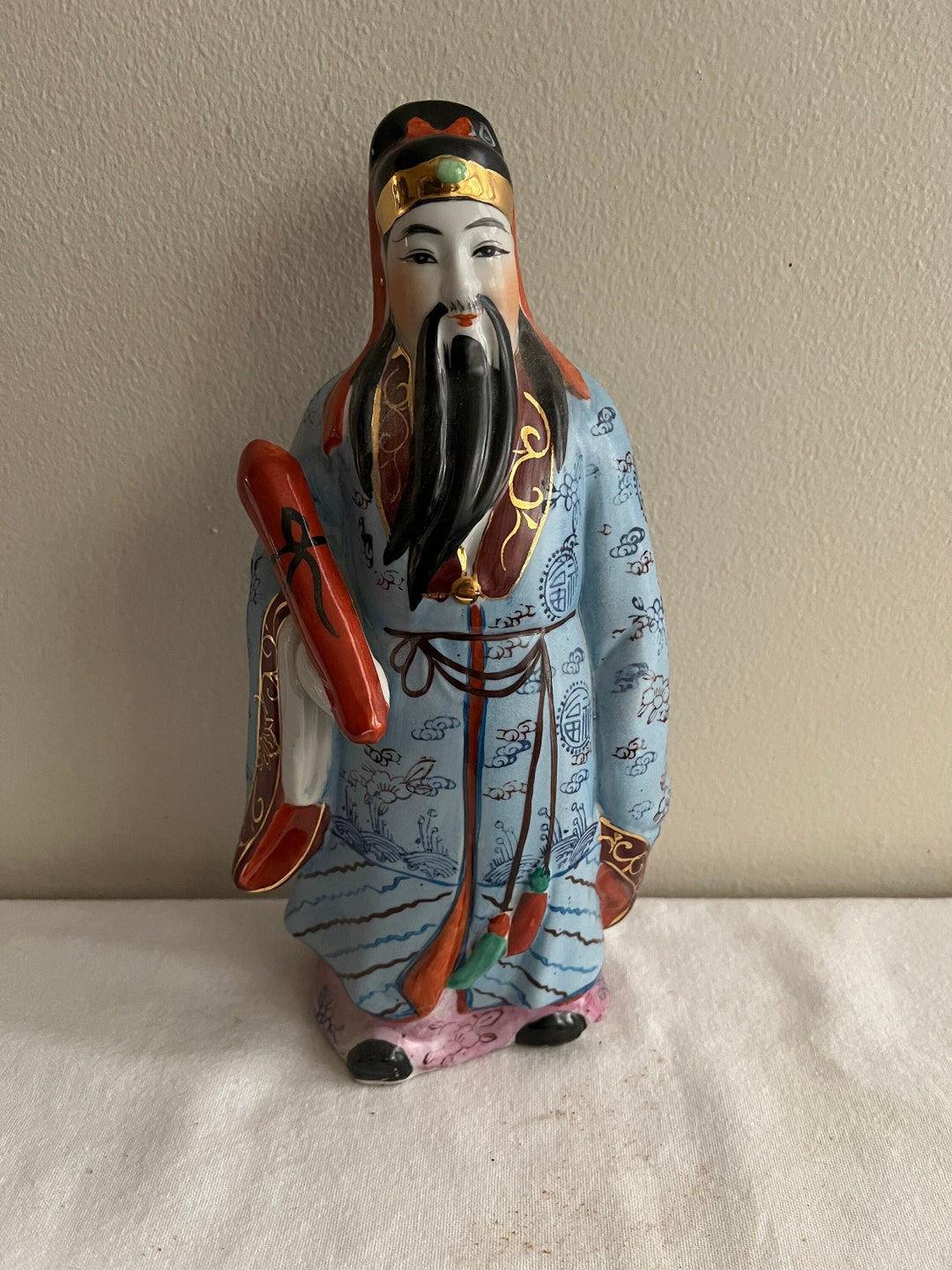 Vintage Collectible Chinese Deity Statue of Good Fortune Etsy