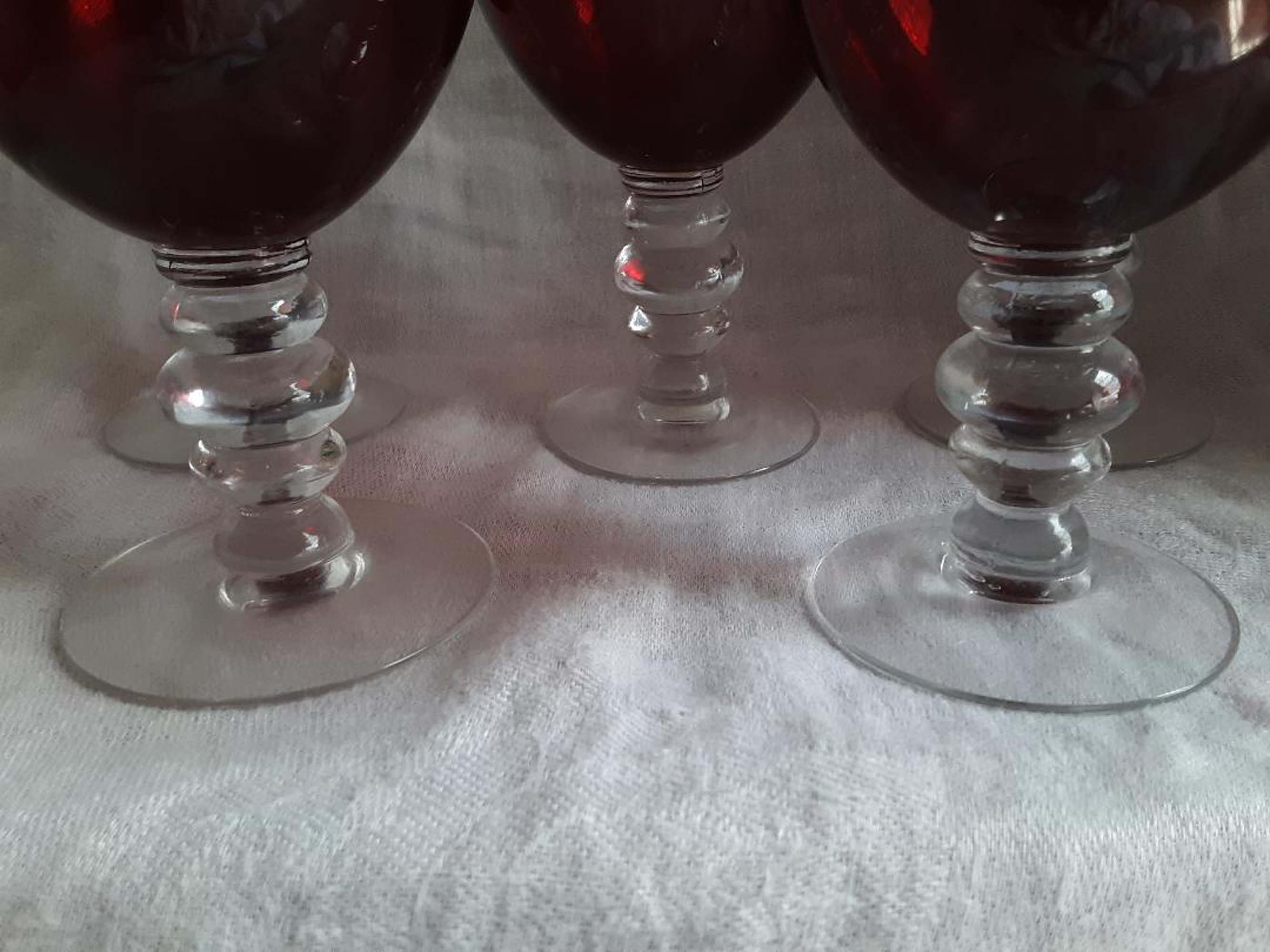 Vintage Duncan and Miller Ruby Red Liquor Cocktail Sherbet Etsy