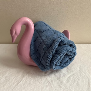 Vintage Ceramic Swan Towel Holder Bathroom Decor