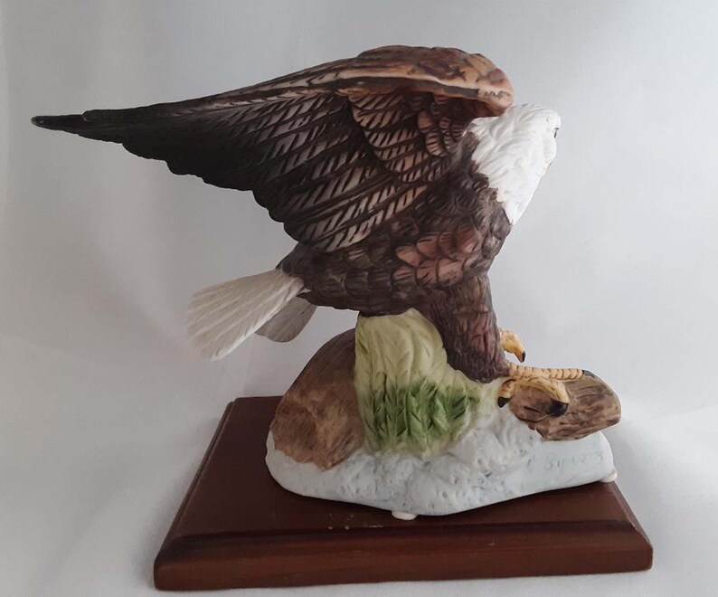 Vintage American Eagle Figurine Porcelain with Wood Stand. 5 Etsy