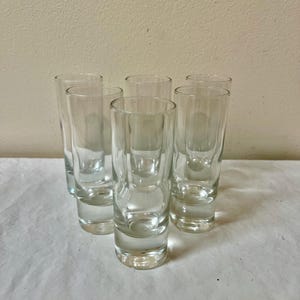 Vintage Set of 6 Two Ounce Liqueur or Shot Glasses 4&quot; Tall