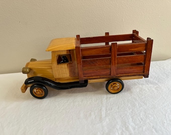 Vintage Toy Wood Truck 10" Long Hand Crafted