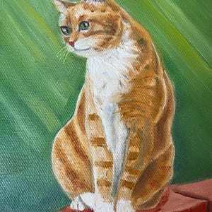 l Orange Tabby Portrait in Oil Painting on 6X8 Stretched Canvas by K Snider