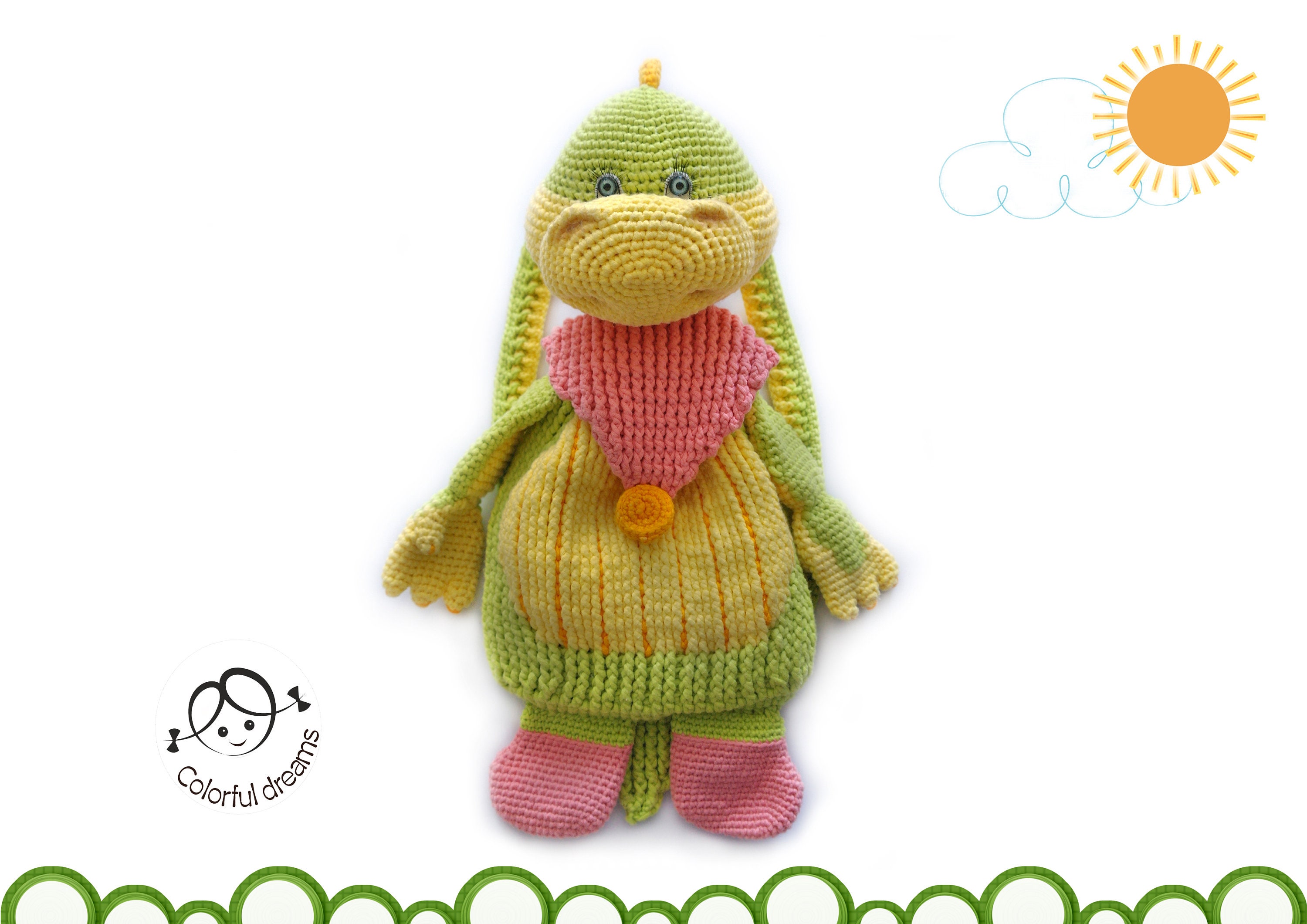 Crochet pattern Backpack Dino Etsy