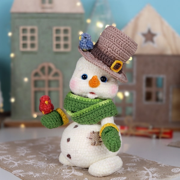 Patron bonhomme de neige au crochet