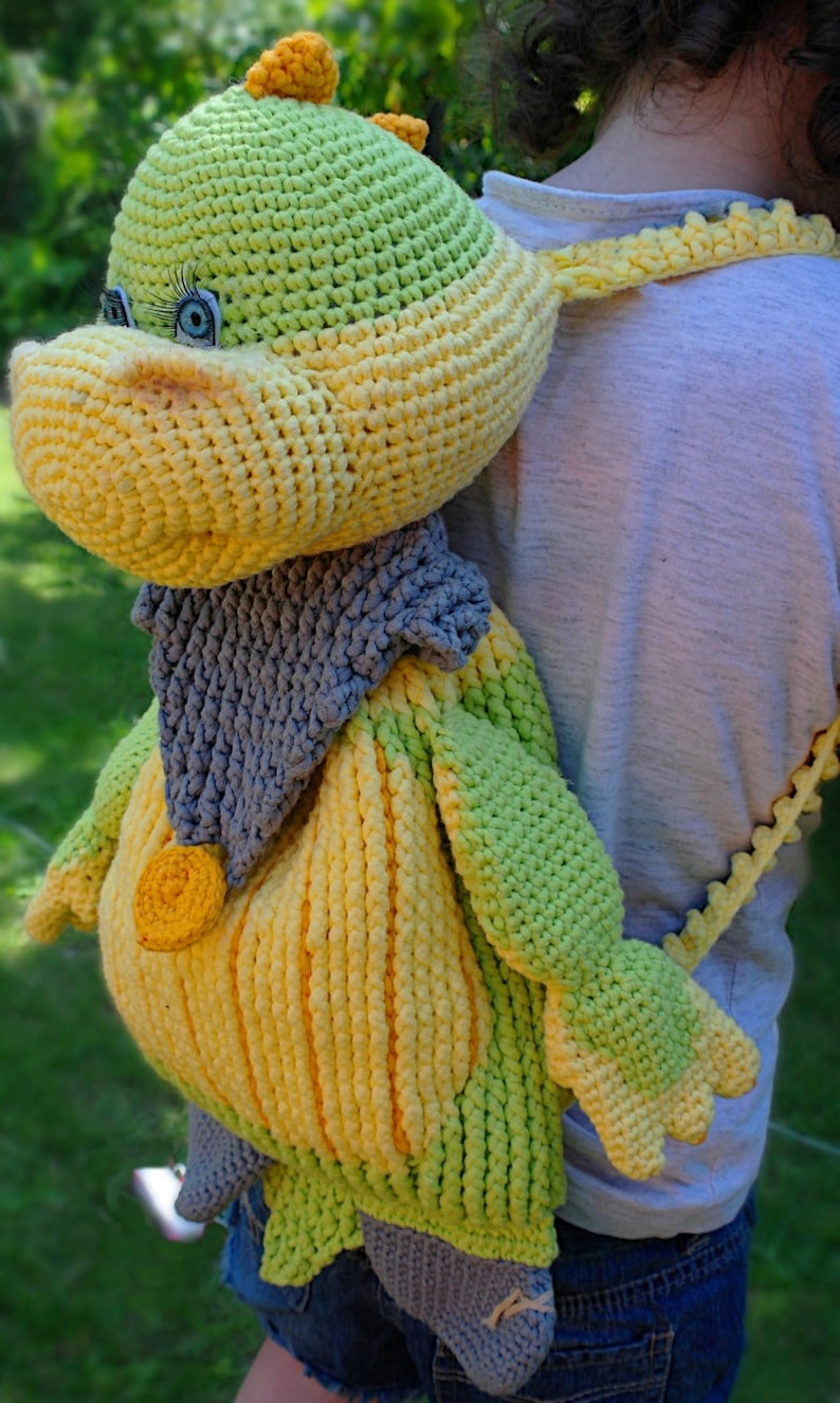 Crochet Pattern Backpack dino Etsy Israel