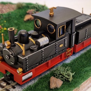 Locomotive + tender Evan 030 for narrow gauge 009 / HOe / HOn30 for Kato 109 / 103