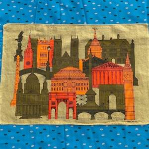 Lamont linen dish towel | London buildings architecture 70s colors