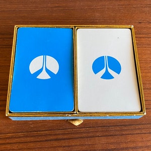 vintage Rockwell double deck playing cards | computer memorabilia | Congress velvet case