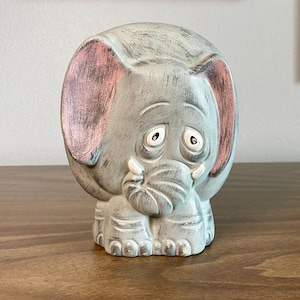 70&#39;s elephant coin bank | vintage ceramic piggy bank