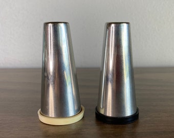 chrome mcm salt and pepper shaker set | atomic mid century