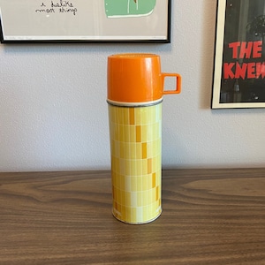 Thermos 1 quart orange mid century | vintage lunch thermos