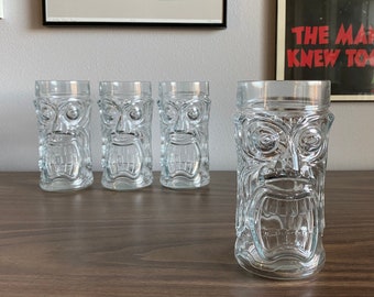 Tiki Mug / Double Sided Clear Glass Cocktail Barware Vintage 1980's Heavy  Duty Barware Perfect for a Hawaiian Luau Party / Beer Stein - Etsy
