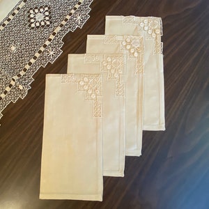 Irish linen bridge set | square table cloth and napkins
