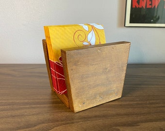 modern wood  napkin holder | mid century