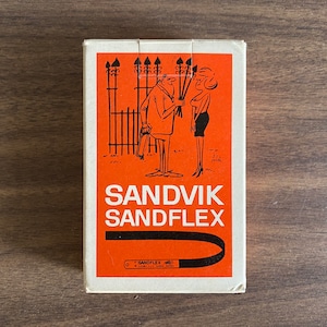 Spielkarten | Sandvik Sandflex Mid Century orange schwedische Firma Werbedeck