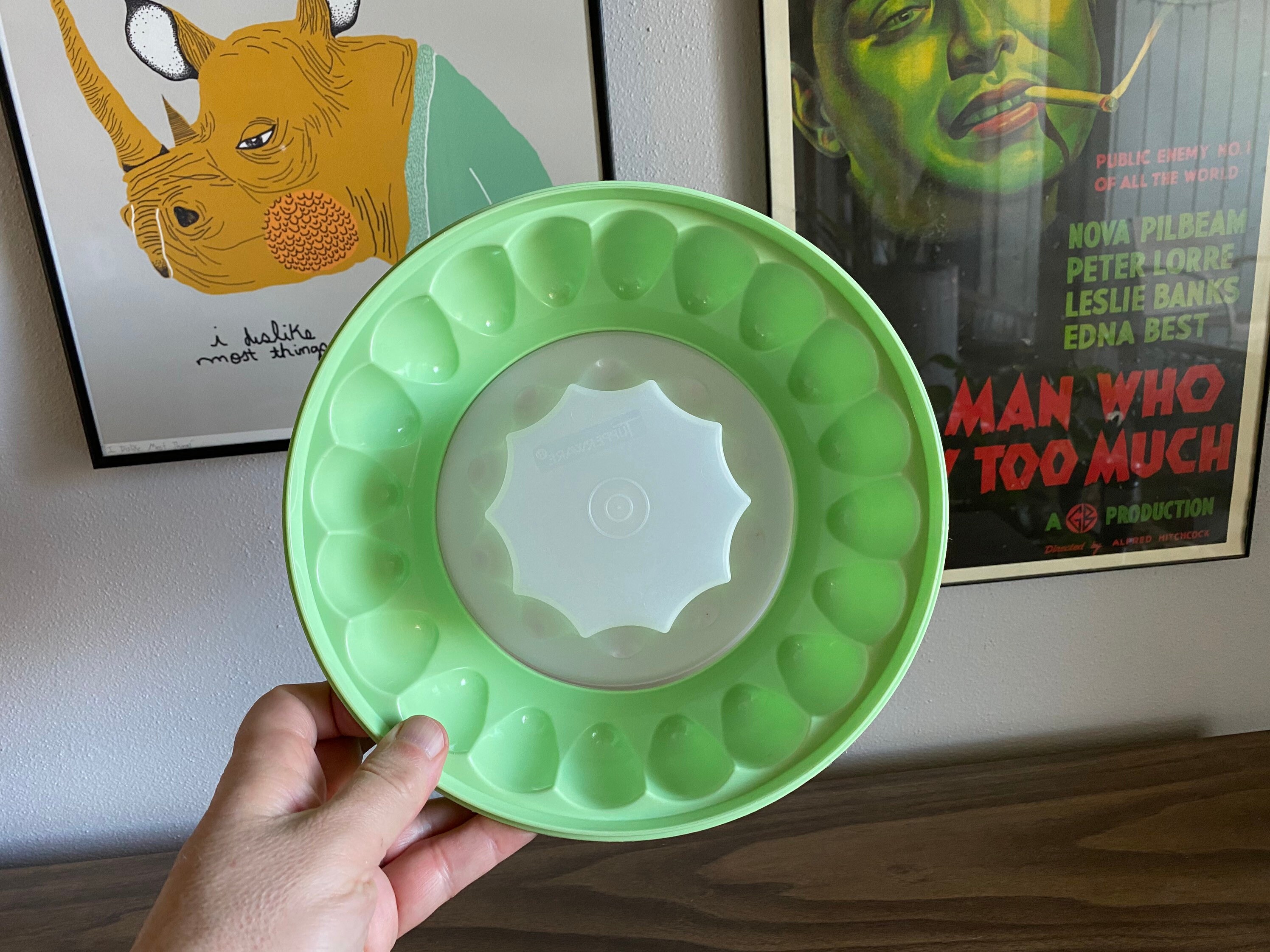 Moule à Gelée Vintage Tupperware Années 60 – Vert Menthe, 3 Pièces Avec Couvercles
