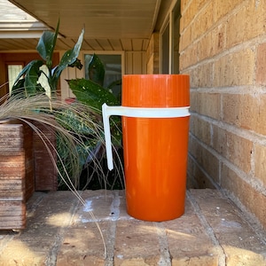 Thermos burnt orange mid century | pint size vintage lunch thermos