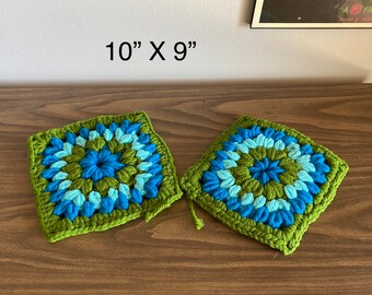 crochet trivets avocado green | hot pad