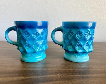 Vintage Fire King Teal Ombre Mug, Gold Trim, 1960s - Etsy