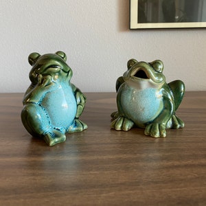 cute 70s ceramic frogs | ceramic vintage