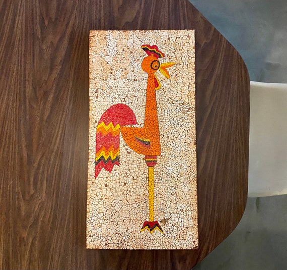 Mcm Mosaic Rooster Wall Decor 24 X 12 - Etsy