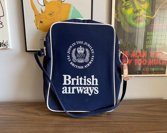 British Airways Flight Bag Queens Silver Jubilee 1977 Etsy