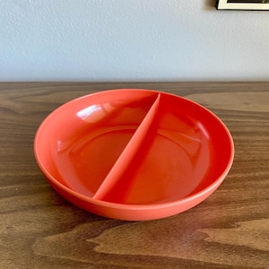 salmon divided serving bowl by Aztec 8.5 inches