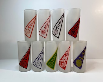 frosted glass tumblers college university | Texas Oklahoma Arkansas Louisiana schools