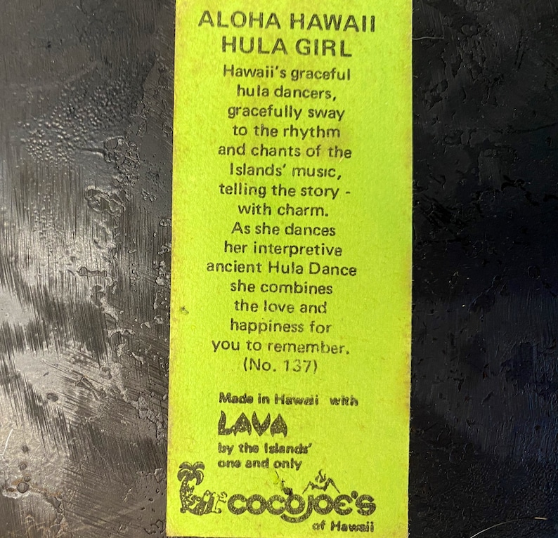 Coco Joes Hawaii hula girl ashtray 137 black lava No