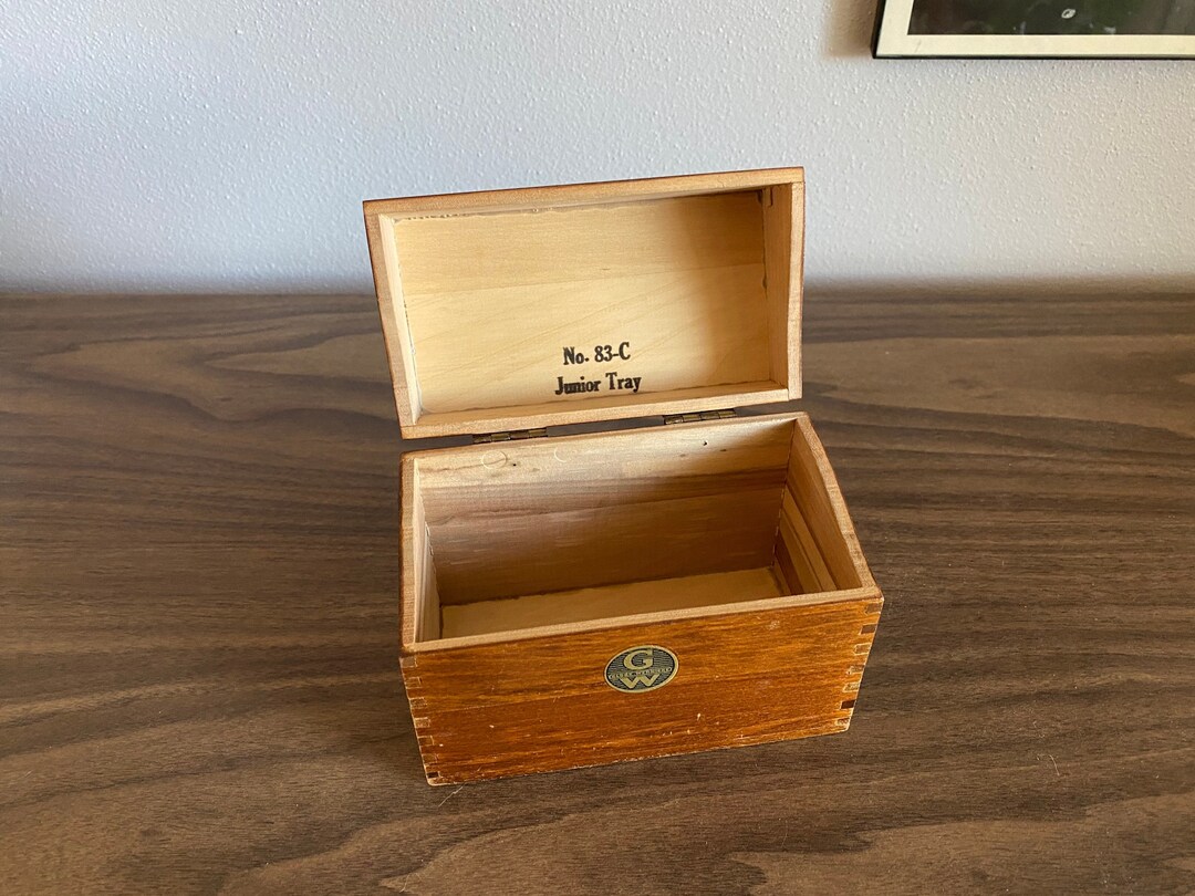 Globe Wernicke No. 83C Junior Tray File Box Oak Wood Recipe Box Etsy
