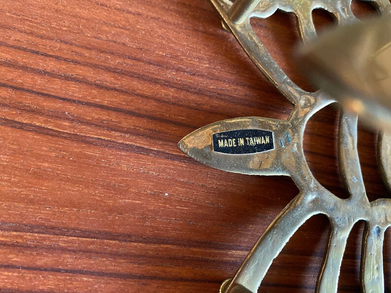 mid century Brass butterfly napkin letter holder