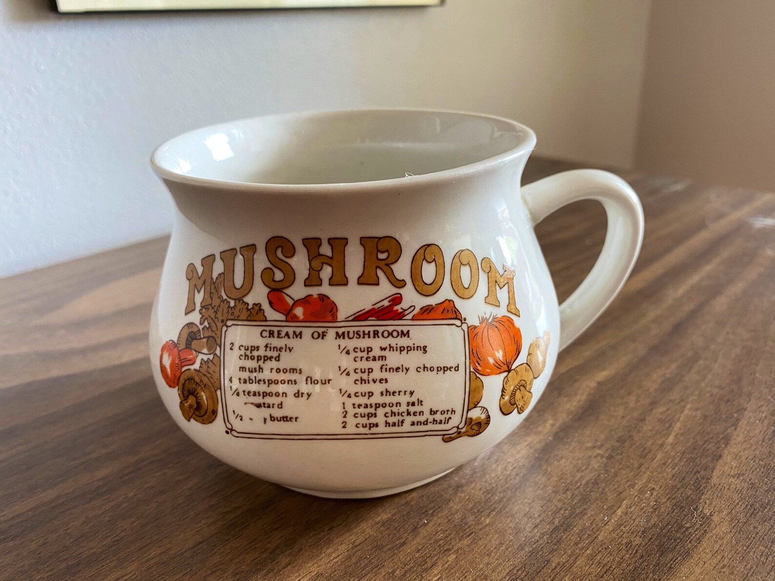 Mushroom soup bowl mug cup with handle cream of mushroom Etsy